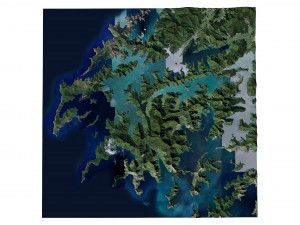 Marlborough Sounds New Zealand Terrain 3D Model