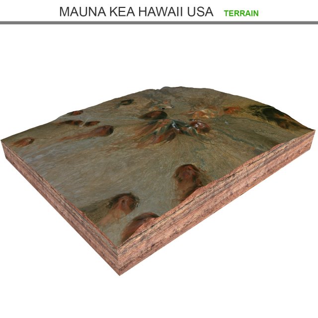 Mauna Kea Hawaii USA Terrain  3D Model .c4d .max .obj .3ds .fbx .lwo .lw .lws