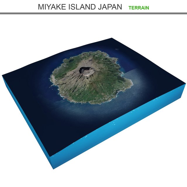 Miyake Island Japan Terrain  3D Model .c4d .max .obj .3ds .fbx .lwo .lw .lws