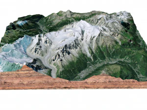 Mont Blanc Mountain Italy Terrain 3D Model