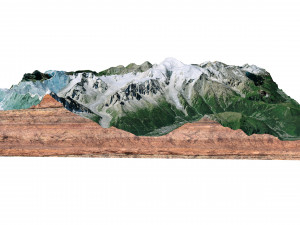 Mont Blanc Mountain Italy Terrain 3D Модель
