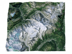 Mont Blanc Mountain Italy Terrain 3D Модель