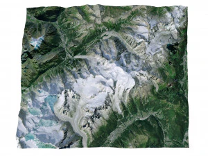 Mont Blanc Mountain Italy Terrain 3D Model