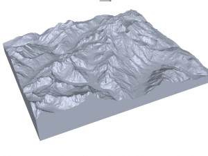 Mont Blanc Mountain Italy Terrain 3D Model