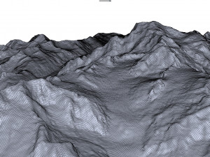 Mont Blanc Mountain Italy Terrain 3D Модель