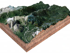 Monte Zabus Italy Terrain 3D Model