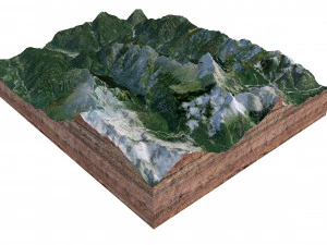 Monte Zabus Italy Terrain 3D Model