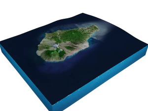 Terreno da Ilha de Montserrat Modelo 3D