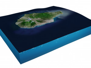 Montserrat Island Terrain Modèle 3D