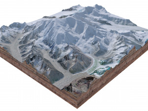 Mount Blackburn Mountain Pakistan Terrain Modello 3D