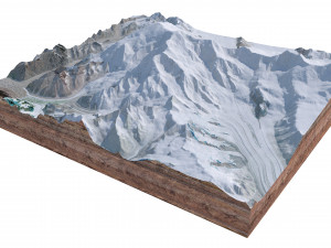 Mount Blackburn Mountain Pakistan Terrain Modello 3D