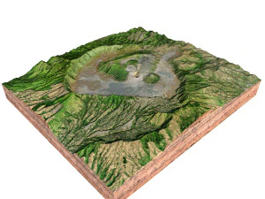 Terreno da Indon&eacute;sia do Vulc&atilde;o Monte Bromo Modelo 3D