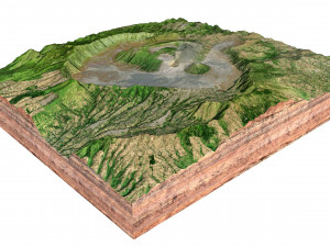Mount Bromo Volcano Indonesia Terrain 3D 모델