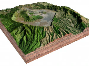 Mount Bromo Volcano Indonesia Terrain 3D Model