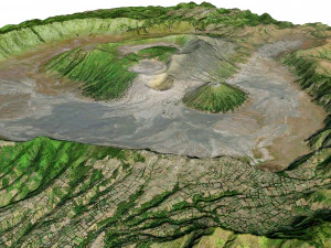 Mount Bromo Volcano Indonesia Terrain 3D Model
