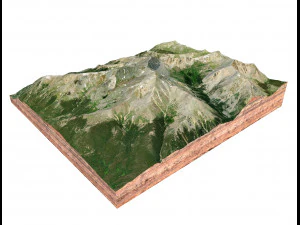 Mount Elbert Mountain Colorado USA Terrain 3D Model