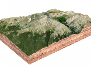 Mount Elbert Mountain Colorado USA Terrain 3D Model