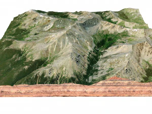 Mount Elbert Mountain Colorado USA Terrain 3D Model