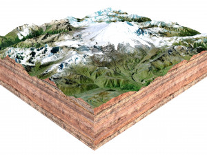 Mount Elbrus Russia Terrain 3D Модель
