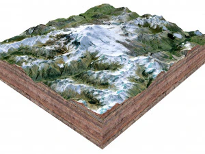 Mount Elbrus Russia Terrain 3D Model