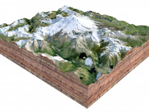 Mount Elbrus Russia Terrain 3D Model