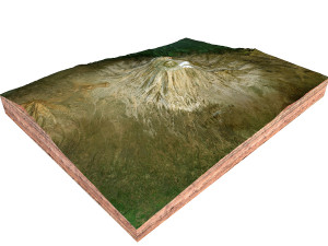 Mount Kilimanjaro Volcano Tanzania Terrain 3D Model