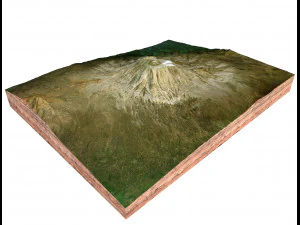 Mount Kilimanjaro Volcano Tanzania Terrain 3D Model