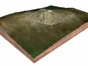 Mount Kilimanjaro Volcano Tanzania Terrain 3D Model