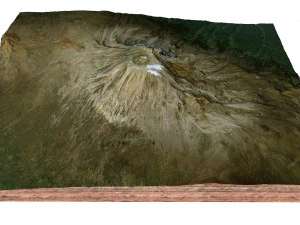 Mount Kilimanjaro Volcano Tanzania Terrain 3D Model