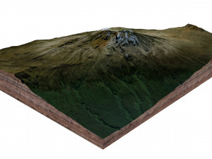 Mount Kilimanjaro Volcano Tanzania Terrain 3D 모델