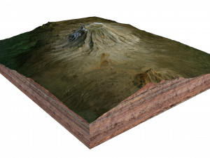 Mount Kilimanjaro Volcano Tanzania Terrain 3D 모델