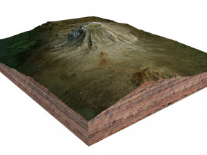 Mount Kilimanjaro Volcano Tanzania Terrain 3D Model