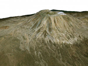 Mount Kilimanjaro Volcano Tanzania Terrain 3D Model