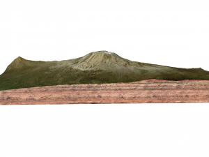 Mount Kilimanjaro Volcano Tanzania Terrain 3D Model