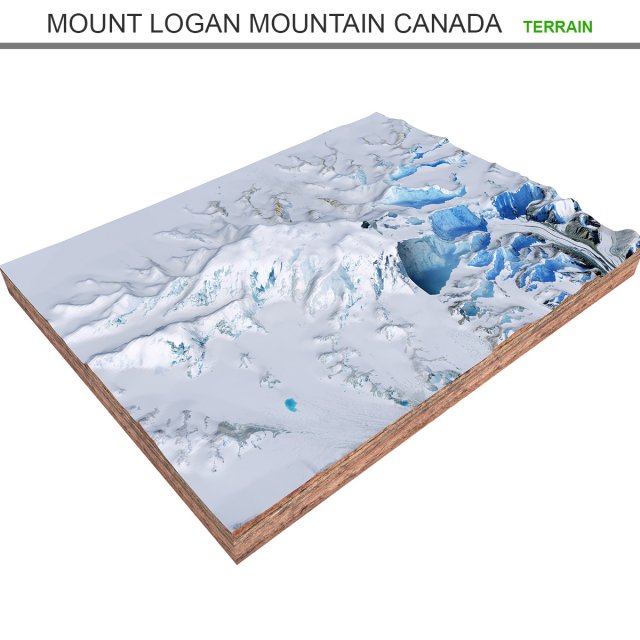 Mount Logan Mountain Canada Terrain  3D Model .c4d .max .obj .3ds .fbx .lwo .lw .lws