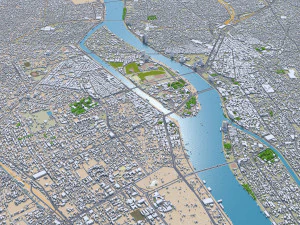 Cairo Egypt city 130km 3D Model