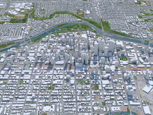 Calgary city Canada 60km 3D Model