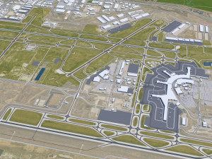 Calgary city Canada 60km 3D Model