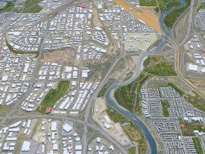 Calgary city Canada 60km 3D Model