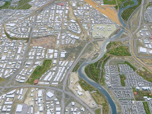 Calgary city Canada 60km 3D Model