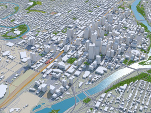 Calgary city Canada 60km 3D Model