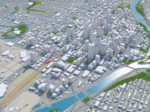 Calgary city Canada 60km 3D Model