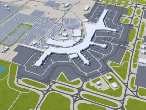 Calgary city Canada 60km 3D Model