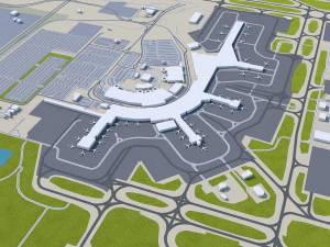 Calgary city Canada 60km 3D Model