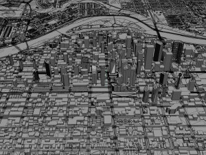 Calgary city Canada 60km 3D Model