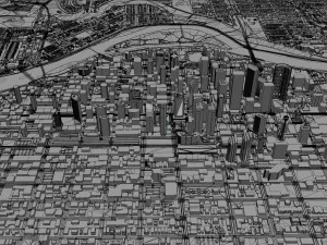 Calgary city Canada 60km 3D Model