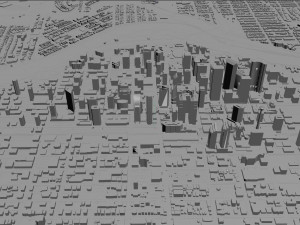 Calgary city Canada 60km 3D Model