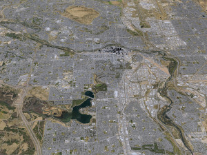 Calgary city Canada 60km 3D Model