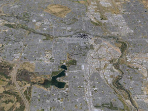 Calgary city Canada 60km 3D Model