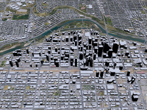 Calgary city Canada 60km 3D Model